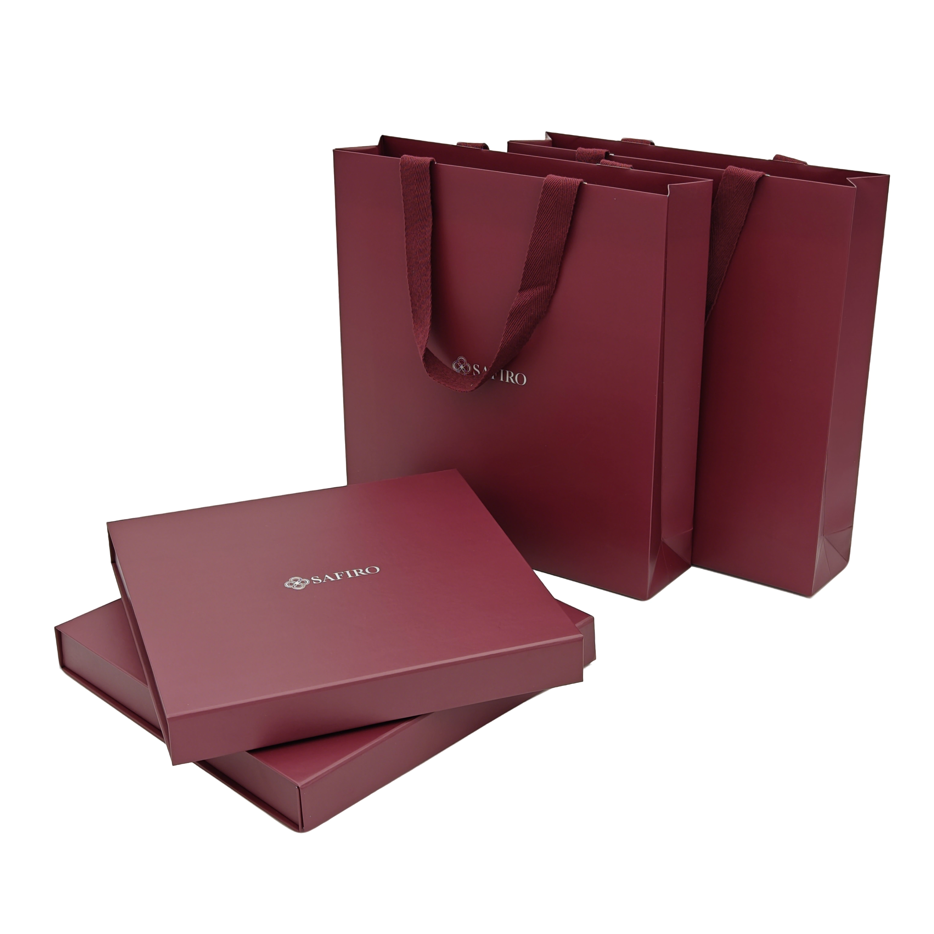 Custom shopping bag with surface finishing choices